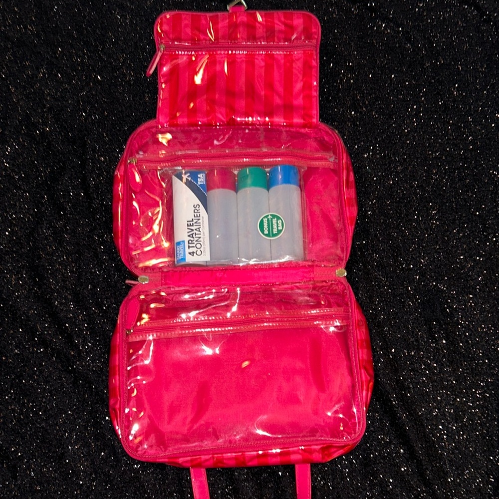 Victoria's Secret Red Striped Bag - Picture 2 of 9